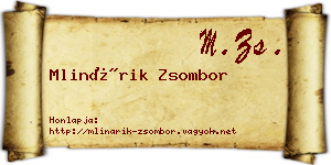 Mlinárik Zsombor névjegykártya